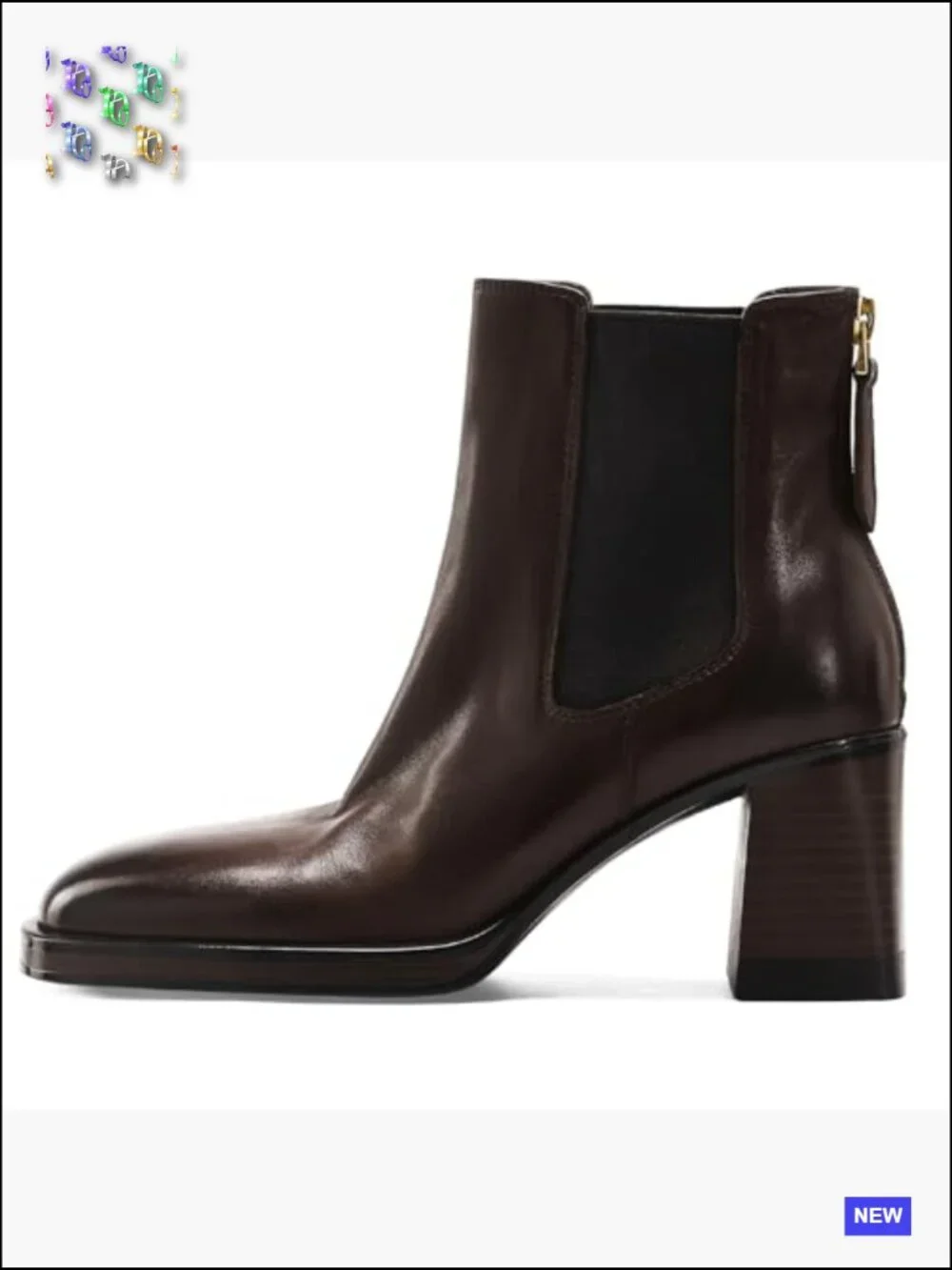 Genuine Leather Ankle Boots Chunky Heels Slip-on Chelsea Zip Women Booties Fall